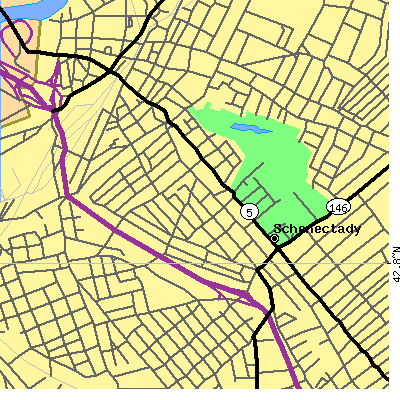 Zip code 12307 close-up map