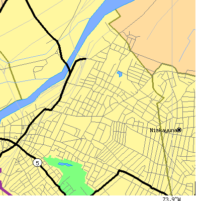 Zip code 12308 close-up map