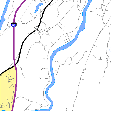 Zip code 12411 close-up map