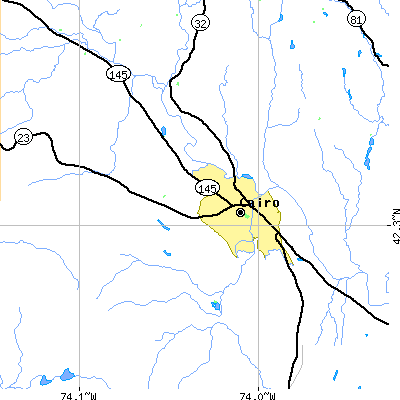 Zip code 12413 close-up map