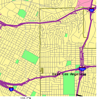 Zip code 90063 close-up map
