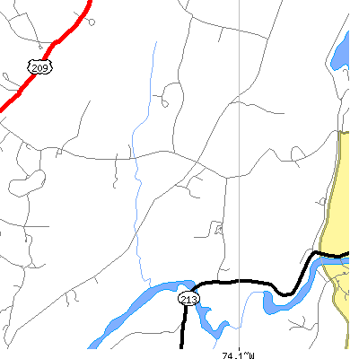 Zip code 12419 close-up map