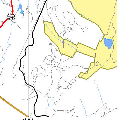 Zip code 12420 close-up map