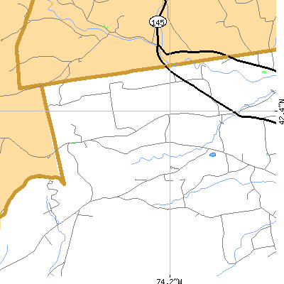 Zip code 12422 close-up map