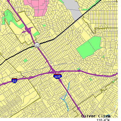 Zip code 90064 close-up map
