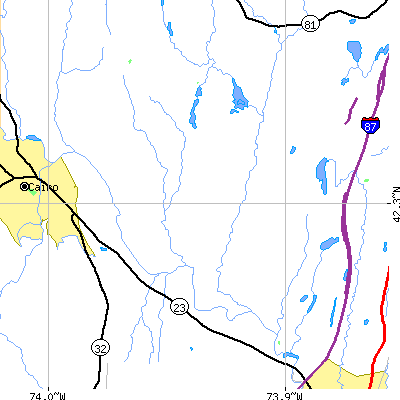 Zip code 12451 close-up map