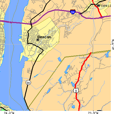 Zip code 12508 close-up map