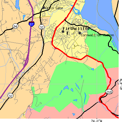 Zip code 12518 close-up map