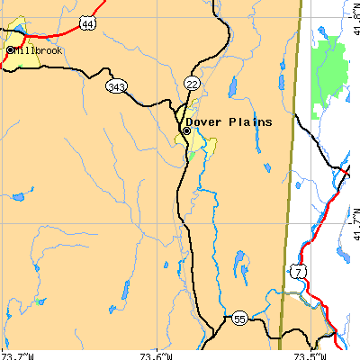 Zip code 12522 close-up map