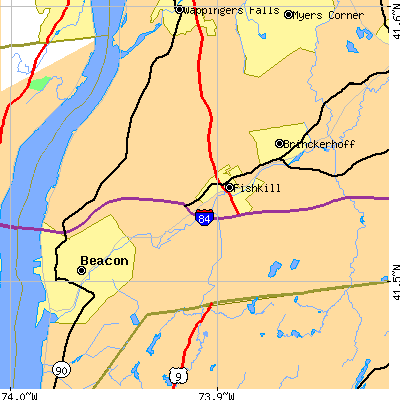 Zip code 12524 close-up map