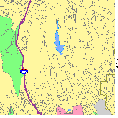 Zip code 90077 close-up map
