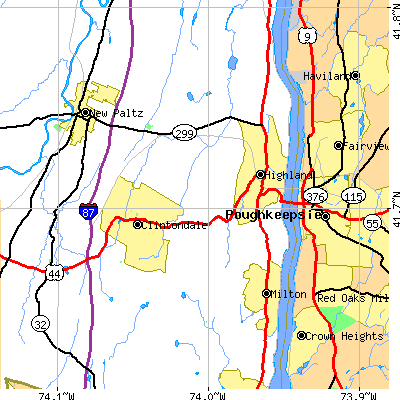 Zip code 12528 close-up map