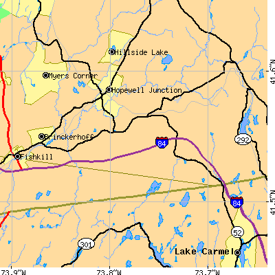 Zip code 12533 close-up map