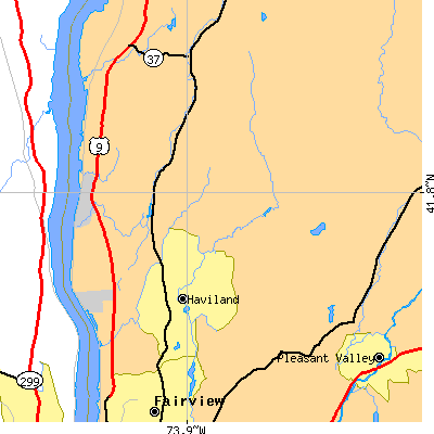 Zip code 12538 close-up map