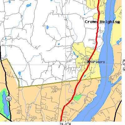 Zip code 12542 close-up map