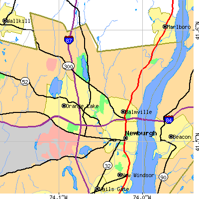 Zip code 12550 close-up map