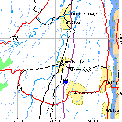 Zip code 12561 close-up map