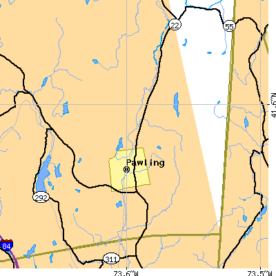 Zip code 12564 close-up map