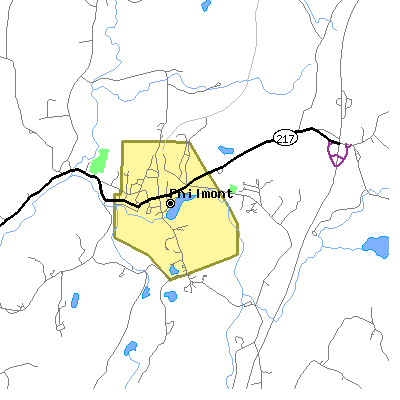 Zip code 12565 close-up map