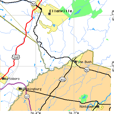 Zip code 12566 close-up map
