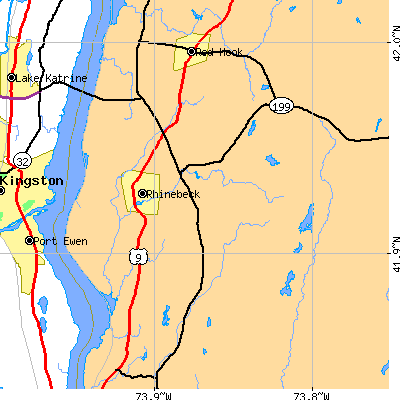 Zip code 12572 close-up map