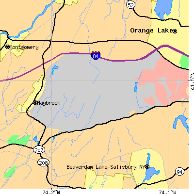 Zip code 12575 close-up map