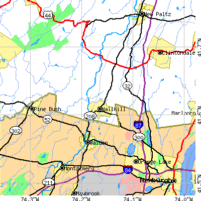 Zip code 12589 close-up map
