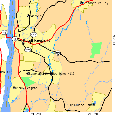 Zip code 12603 close-up map