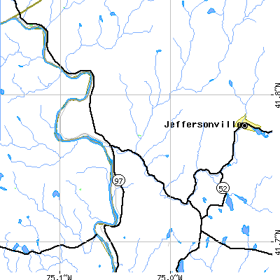 Zip code 12723 close-up map