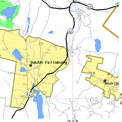Zip code 12733 close-up map