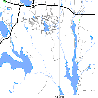 Zip code 12778 close-up map