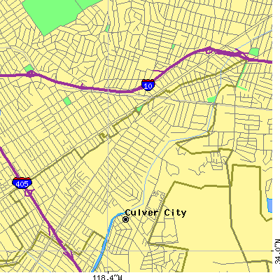 Zip code 90232 close-up map