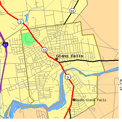 Zip code 12801 close-up map