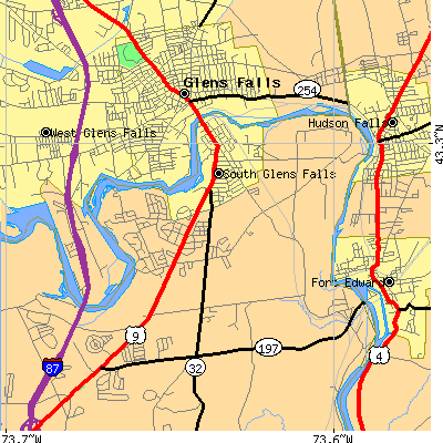 Zip code 12803 close-up map