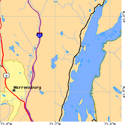 Zip code 12824 close-up map
