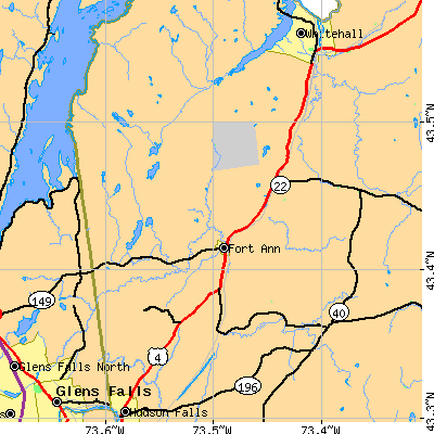 Zip code 12827 close-up map