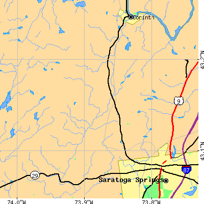 Zip code 12833 close-up map