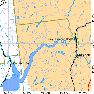 Zip code 12835 close-up map