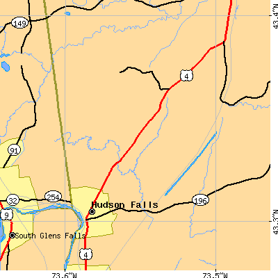 Zip code 12839 close-up map