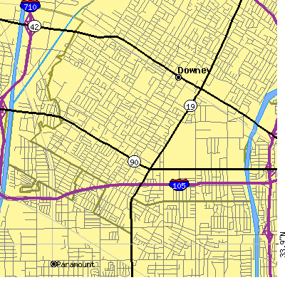 Zip code 90242 close-up map