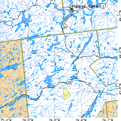 Zip code 12847 close-up map