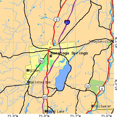 Zip code 12866 close-up map