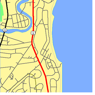 Zip code 12903 close-up map