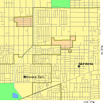 Zip code 90249 close-up map