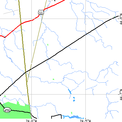 Zip code 12930 close-up map