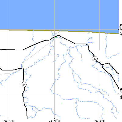 Zip code 12937 close-up map