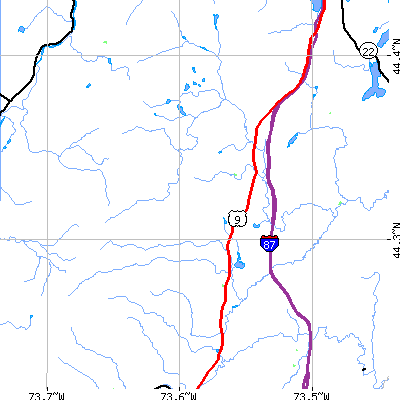 Zip code 12950 close-up map
