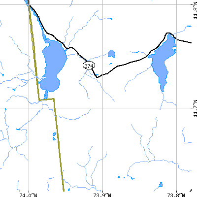 Zip code 12952 close-up map