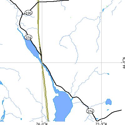 Zip code 12955 close-up map