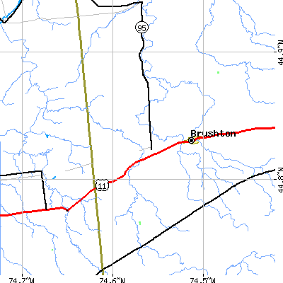 Zip code 12957 close-up map